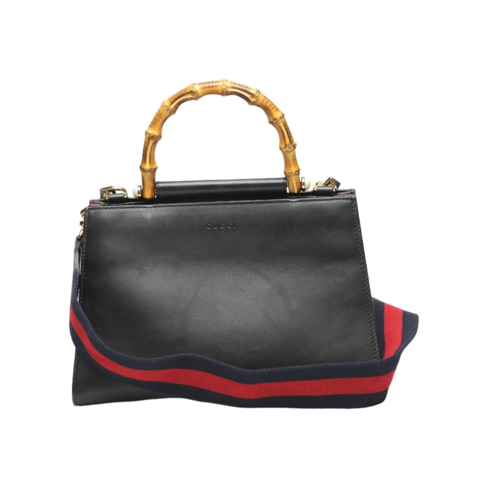 GUCCI Black Leather Bamboo Bag - Picture 2 of 16